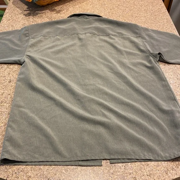 Pavo by Lastrada Men’s Short Sleeve Large Polyester Green Shirt Buttons - Picture 6 of 17